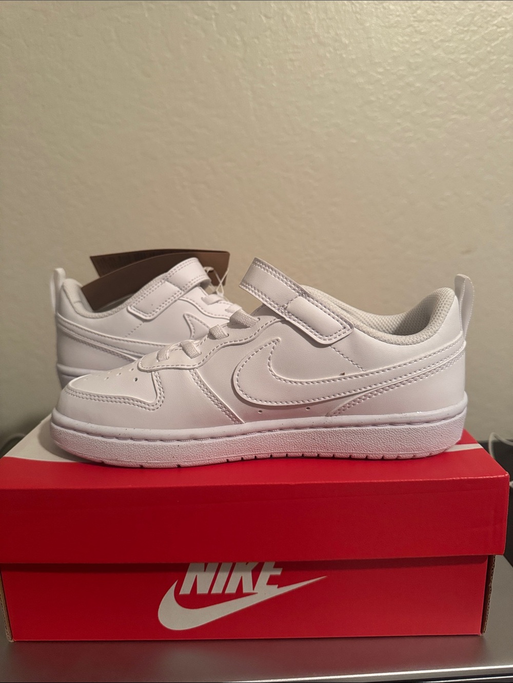 Nike Kids White Velcro Low-Top Sneakers